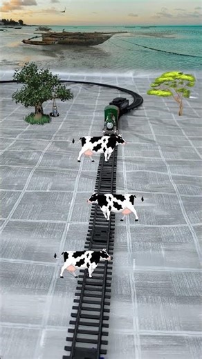 cows 🐄🐮are moving toward railway track and when the train🚂 is approaching fast | cows video