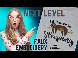 faux embroidery with DTF Hack|100% Cotton T-shirt