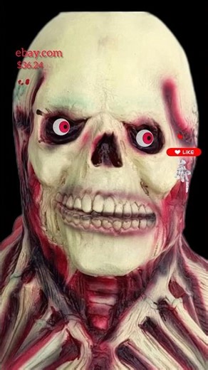 Halloween Realistic Latex Zombie Vampire Full Head Mask Terrifying Haunted House #horror #halloween