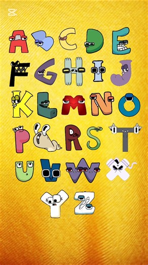alphabet lore A-Z but happy mood #alphabet #colorfulletters #lettershapes #satisfying #alphabetsong