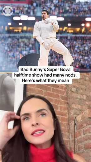 CBS News on Instagram: "From the meaning behind No. 64 and a child being handed a Grammy, @lilialuciano breaks down some of the nods you may have seen during Bad Bunny's Super Bowl halftime show. #badbunny #superbowl #superbowllx"