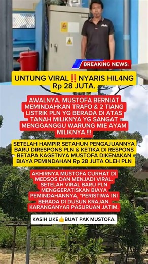 PAK MUSTOFA HAMPIR SAJA DI T1PV OLEH PLN.‼️#beritaterkini #foryou #beritaterbaru #newshorts #fyyp
