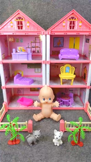 Satisfying Unboxing Cute Pink Barbie Princess Villa Playset | Pets Toys Collection Review | ASMR