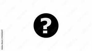 Question mark icon.Question mark animation of dialog bubble on a transparent background with alpha channel at zero. Question jumping and animated on white background.