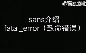 sans介绍fatal_error（致命错误）