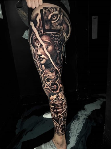 Collab: Japanese Outer Leg Sleeve Tattoo
