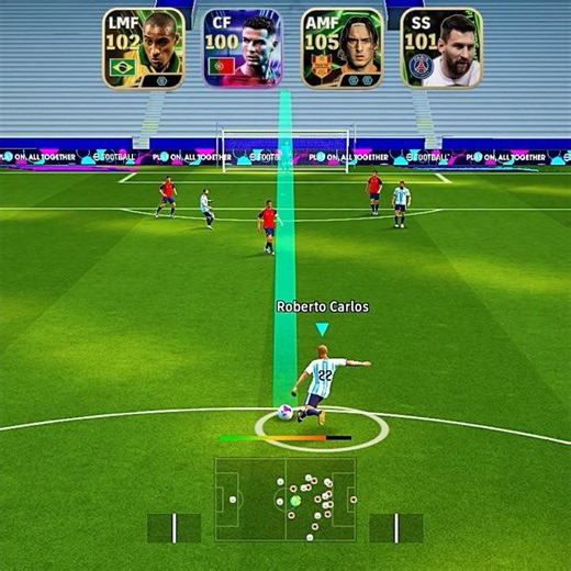 4 FREE KICK LEGENDS 😱 Roberto Carlos vs Totti vs Ronaldo vs Messi! ⚡ | efootball #goals