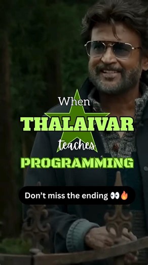 Thalaivar Teaches Programming 😎 | If Else, Loops & Functions Explained Mass Style 🔥#shorts #coding