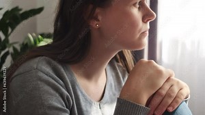 Alone young woman expression face thinking about problem, difficulty, feeling failure and exhausted, suffering from loneliness, grief sorrow and bad relationship or break up. Sad and unhappy concept