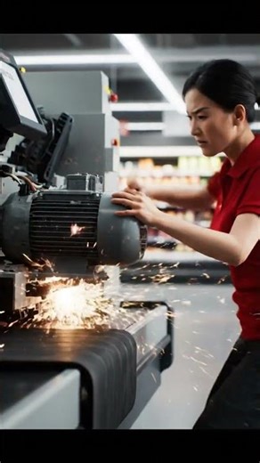 Grocery scanner went WILD! #supermarket #funny