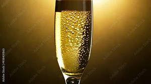 Close-up of a champagne glass filled with bubbling champagne, capturing the essence of celebration.