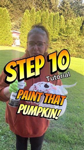 Step 10 - Paint that pumpkin with Lisa tutorial #papermachepumpkin #pumpkin #punkin #DIYHalloween #tutorials