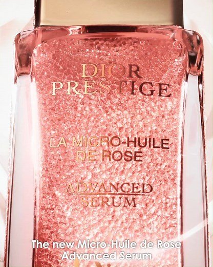 THE NEW DIOR PRESTIGE LA MICRO-HUILE DE ROSE ADVANCED SERUM. 4 times advanced: better rose actives, better extraction, better micro-pearls, better skin results. Elevated beauty that rises above time. More: on.dior.com/fb-prestige-advanced | Dior