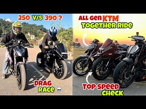 250 Duke v/s RC 390 Bs3 Drag Race 💀 Group Ride With All Gen KTM bikes To a Hidden Location !! Part-2