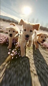 GoPro Puppies POV 🐶 | Adorable Golden Retrievers Running in a Meadow #dog #gopro #puppy