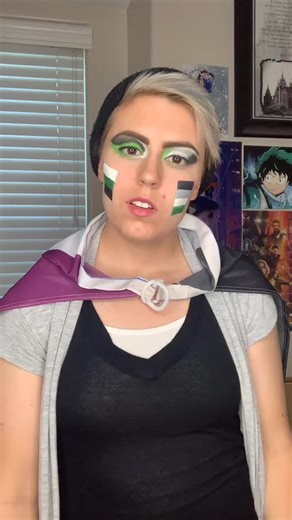 Left: Neutrois Right: Androphilia flag themed makeup looks #neutrois #androphilia #pridemakeup #pride2020 #pridefallwillfall #priderise #lgbtqpride