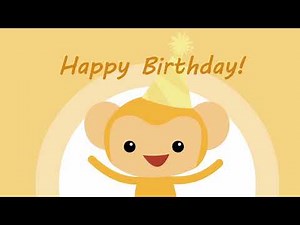 Happy Birthday Monkey GIF Animation With Music – 3 Minute Loop