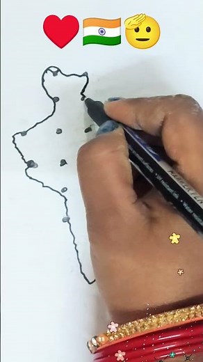 India 🇮🇳 map drawing easy trick | How to draw India map With 12 Dots | India map drawing | map