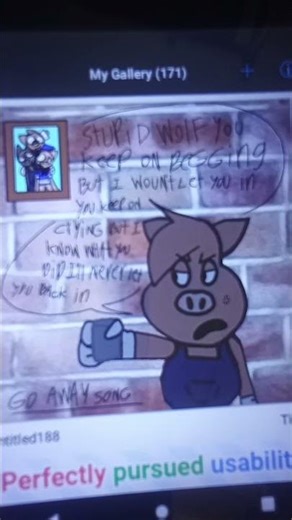 go away Weezer song 3rd pig x wolf (please don't hate comments😭😭😭)