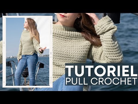 TUTORIEL PULL AU CROCHET 🍀point ajouré facile 💚 [Crelya Handmade]