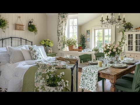 Romantic English Cottage Tour | Cozy Green Decor with Vintage Rustic Touches