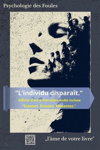 Affiche Psychologie Des Foules – Poster Philosophique Avec QR Code Audio | Gustave Le Bon Résumé 5 Min | Art Noir & Blanc Minimaliste - Etsy