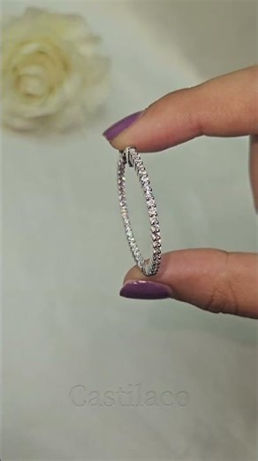 Round Cut Lab Grown Diamond Hoop Earrings #diamond #earrings #shorts