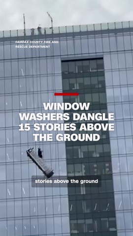 Window washers rescued after getting stuck dangling 15 stories high