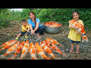Catching Giant River Fish To Sell On The Market - Cooking Nutritious Fish For My Children
