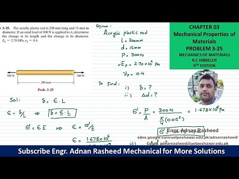 3-25| Chapter 3 | Mechanical Properties of Materials | Mechanics of Materials by R.C Hibbeler|
