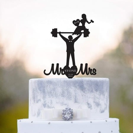 Wedding Workout Cake Topper,Fitness Cake Topper,Gym Cake Topper,Funny Gym Cake Topper,Mr and Mrs Cake Topper,Cake Topper Wedding,A45 Made in USA - Walmart.ca