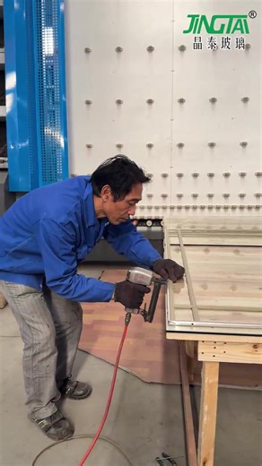 About the treatment of hollow glass aluminum frame #jingtaiglass #Hollowloofglass #hollowblindglss #glasswindow