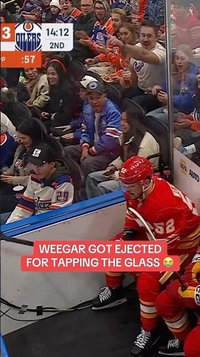 Ejected For Tapping the Glass 💀#nhl #hockey #nhlhockey