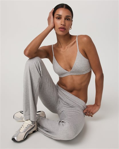 Halo Triangle Bra – Pale Grey Heather Low-Support Bra – Vuori