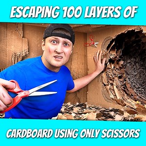 15K views · 96 reactions | Escaping 100 Layers of Cardboard Using Only Scissors | JustDustin | Facebook