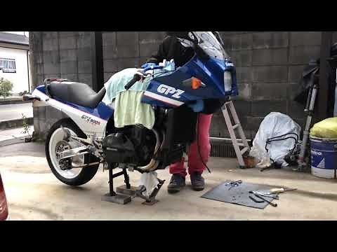 GPZ900R(青忍者)フロントフォーク交換途中まで！ タイムラプス