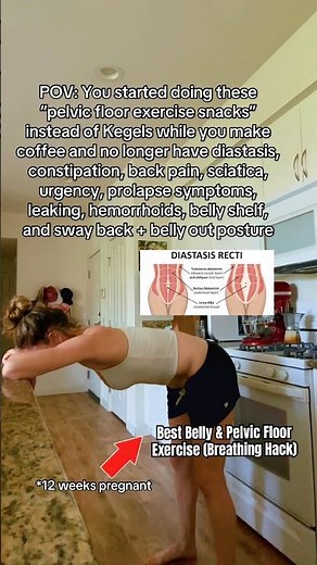 Best Belly & Pelvic Floor Exercise (Breathing HACK!) #fitness #mom #pregnancy #health #fyp #breathe