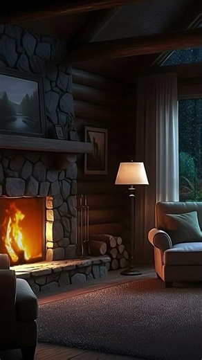 Cozy Rain & Crackling Fireplace 🌧️🔥 | Relaxing Night Sounds