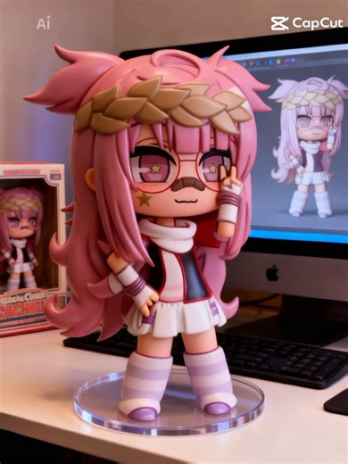 ⋆. 𐙚 ˚🍥Mina as a figurine.||READ DESC🎀⋆. ୨୧˚⋆ #capcutedit #gacha #gachaclub