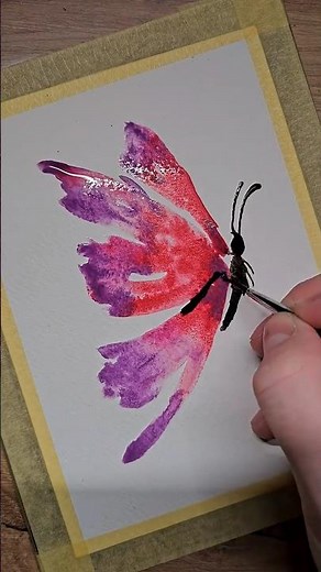 ​Vibrant Watercolor Butterfly 🦋 #aquarelle #watercolor #butterfly