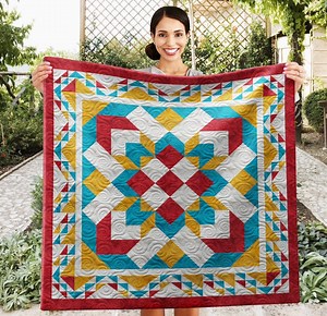 Textile Bricks Wall Quilt PDF Pattern With Video Tutorial - 40x40 Inches - Etsy UK