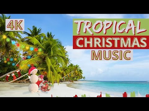 4K Christmas on the BEACH | Instrumental Christmas Music | Holiday Ambience Music and Ocean Waves