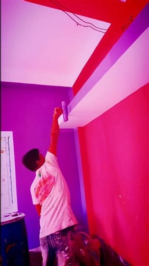 Wallpainting Pink Colour Fast Code 🏡🖌️🎨 #viralvideo #homedecor #shortfeed ‪@Dpainting‬