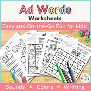 Digraph 'ad' Worksheets | Phonics Activity Sheets (printable) - Etsy