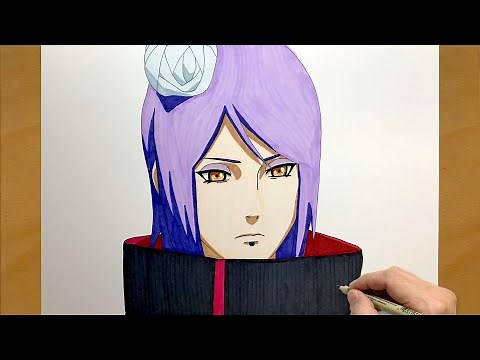 How to Draw Konan | step by step | draw anime | Naruto | Konan