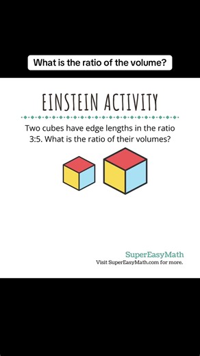 What is the ratio of the volume? #math #einsteinactivity #supereasymath #tiffany #volume