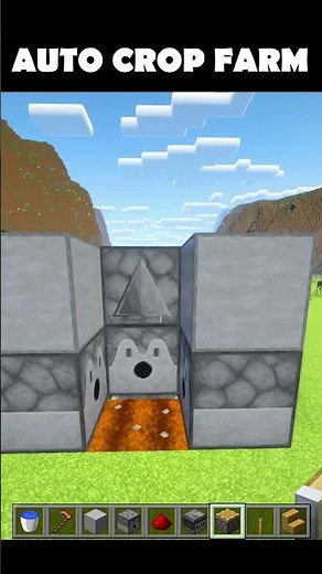 Auto Crop Farm Minecraft 😱 | Simple Redstone Farm #shorts