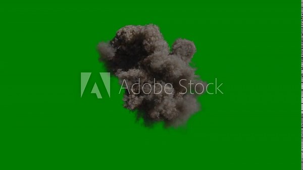 Massive explosive blast, two speeds, 4k 24p, green screen for transparent background.