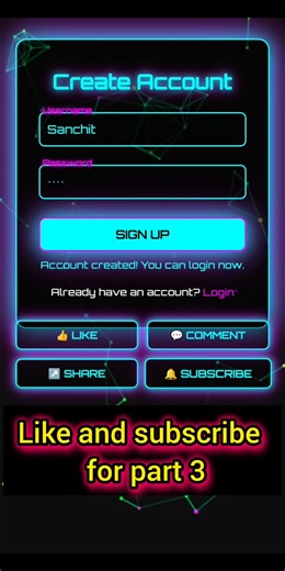 Futuristic Login Form 🔥 HTML CSS JavaScript UI Design || #coding #html #css #javascript #ai #shorts