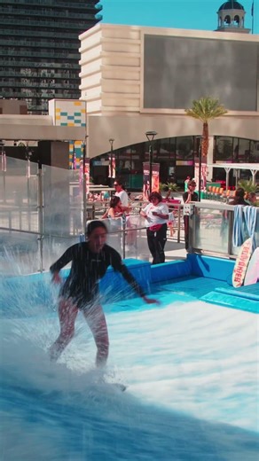 Lexi Barna East SHREDS the FlowRider 🌊 | Planet Hollywood Las Vegas Surf Machine POV